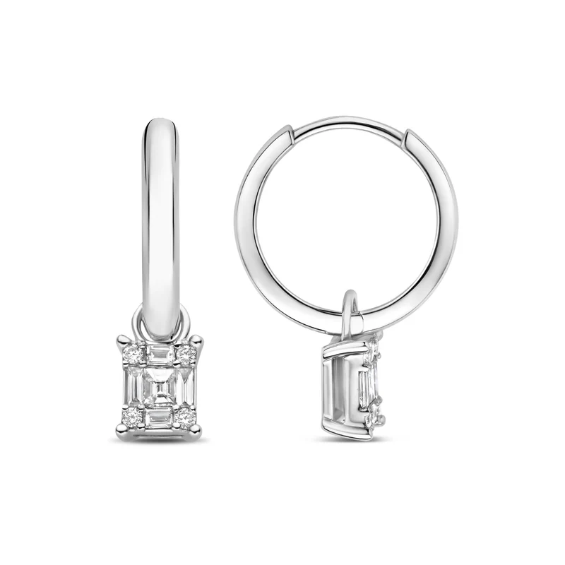 Isabel Bernard De la Paix Maxime puce en or blanc 14 carats avec diamant 0.24 ct IBD360035