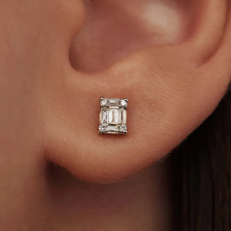 Isabel Bernard De la Paix Maxime puces en or 14 carats avec diamant 0.26 ct IBD360020