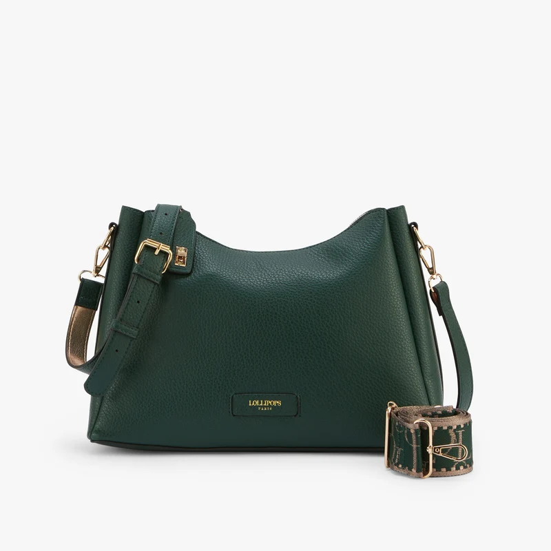 Grand sac porté épaule vert Orin