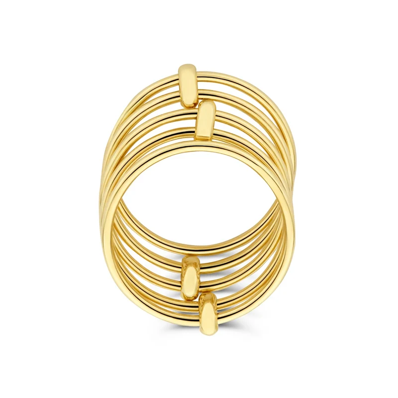 Isabel Bernard Cour d'Honneur Adora 14 karat golden 5-piece multiring IB330103-54