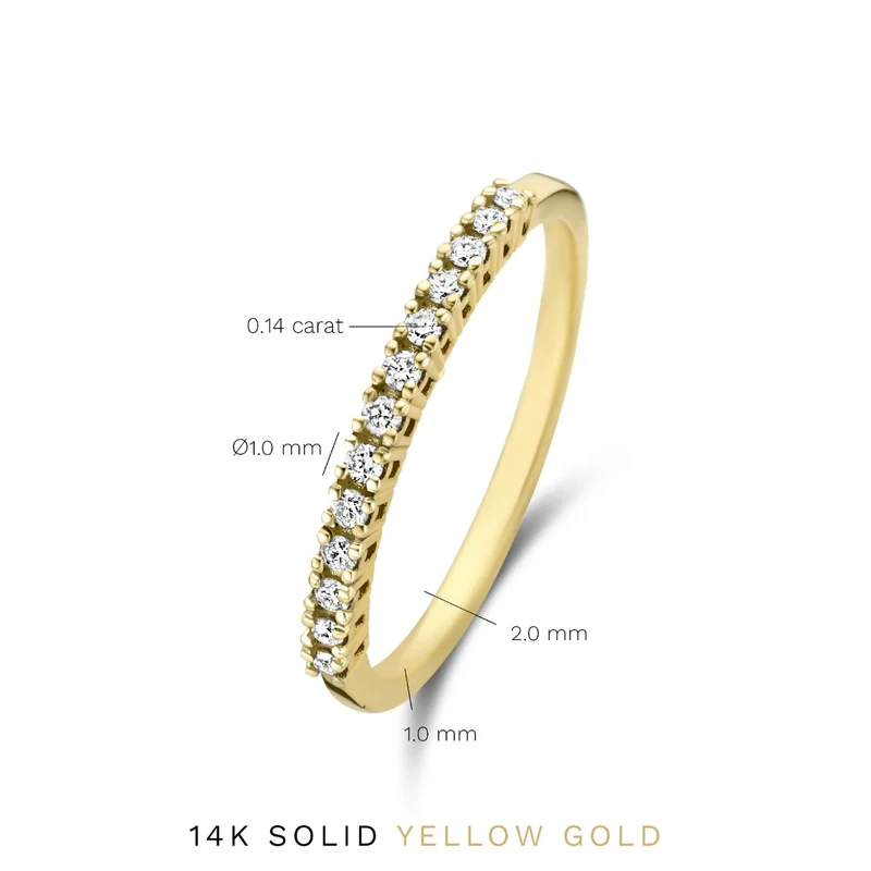 Isabel Bernard De la Paix Madeline bague en or 14 carats avec diamant 0.18 ct IBD330023-54