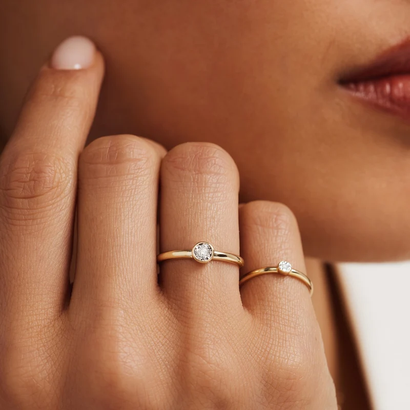Isabel Bernard De la Paix Inaya bague en or 14 carats avec diamant 0.03 ct IBD330025-48