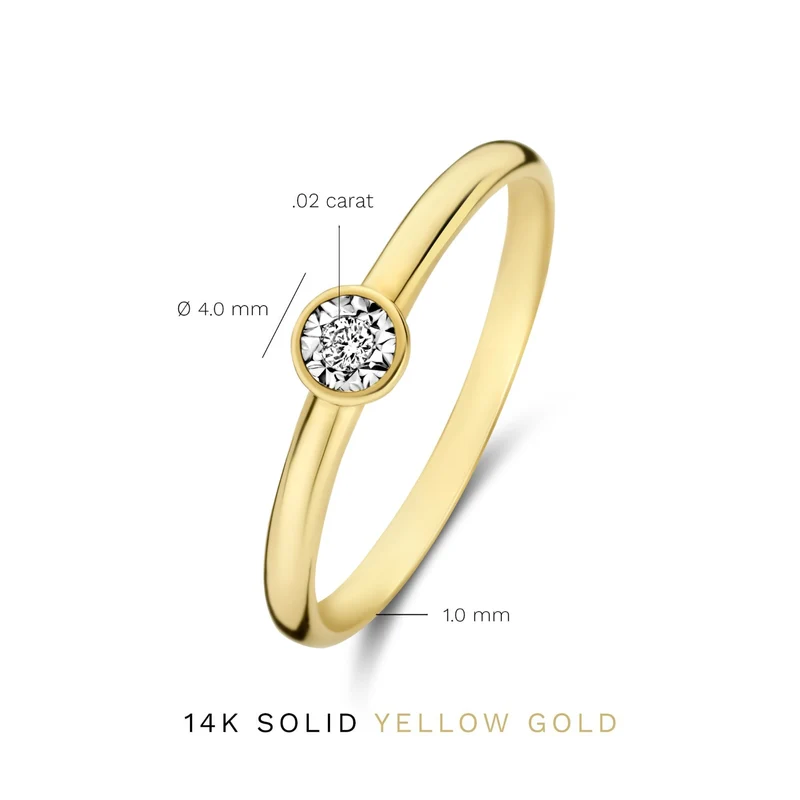 Isabel Bernard De la Paix Inaya bague en or 14 carats avec diamant 0.03 ct IBD330025-48