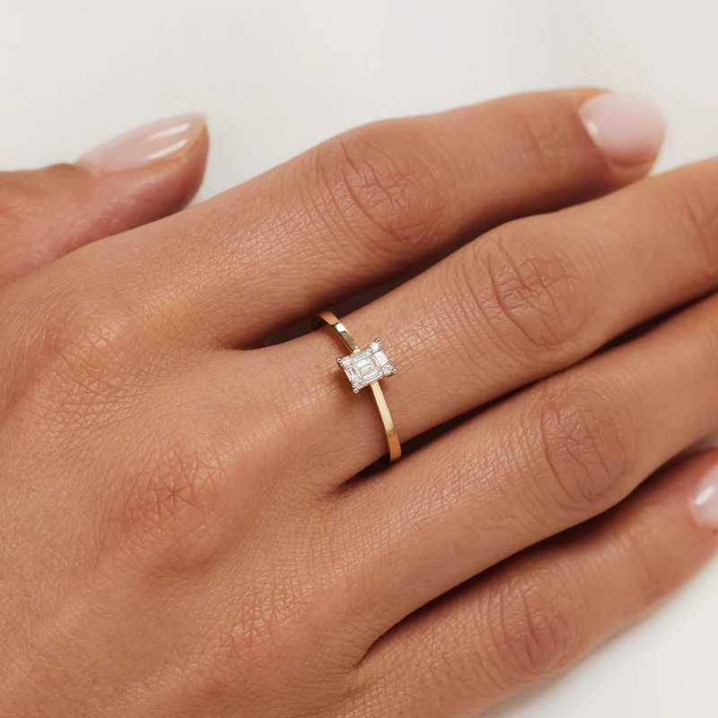 Isabel Bernard De la Paix Maxime bague en or 14 carats avec diamant 0.13 ct IBD330022-60