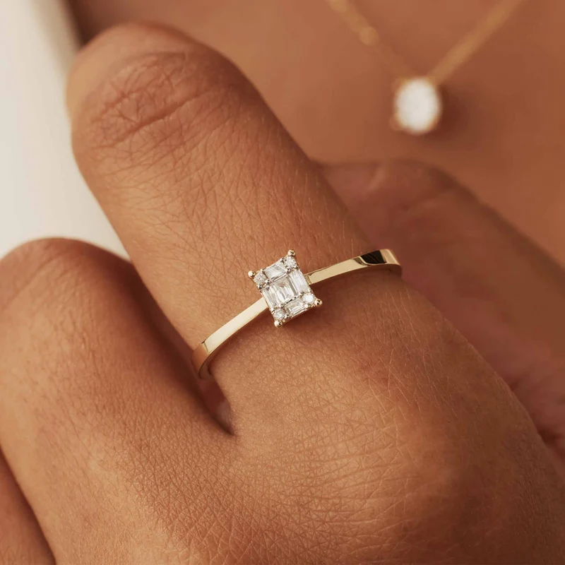 Isabel Bernard De la Paix Maxime bague en or 14 carats avec diamant 0.13 ct IBD330022-60