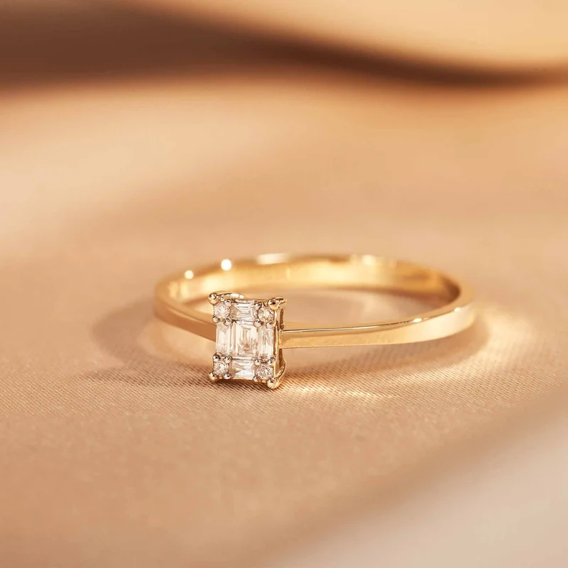 Isabel Bernard De la Paix Maxime bague en or 14 carats avec diamant 0.13 ct IBD330022-60