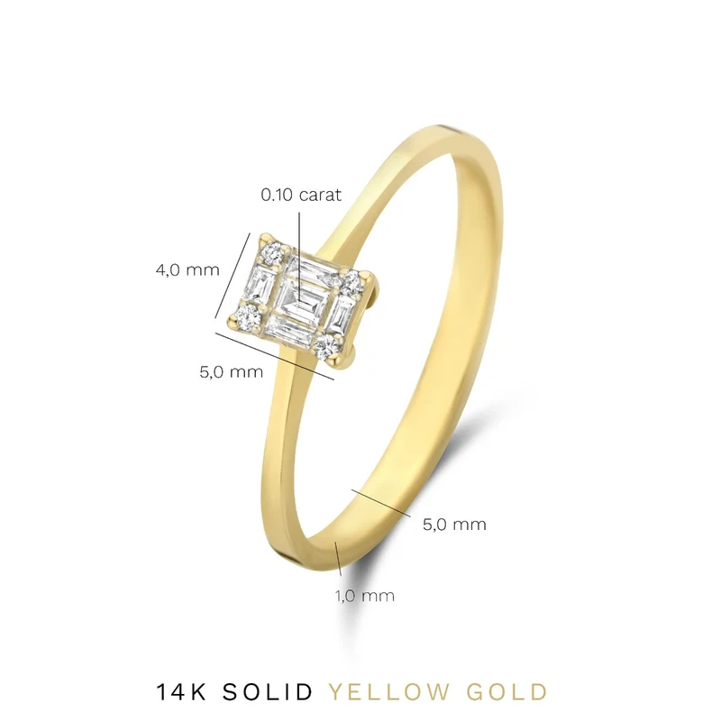 Isabel Bernard De la Paix Maxime bague en or 14 carats avec diamant 0.13 ct IBD330022-60
