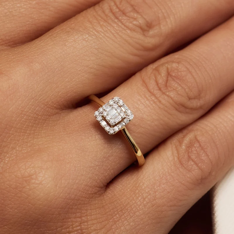 Isabel Bernard De la Paix Elena bague en or 14 carats avec diamant 0.18 ct IBD330036-60