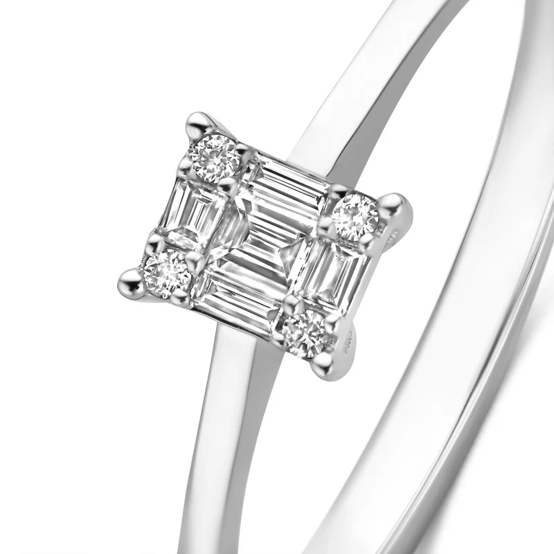 Isabel Bernard De la Paix Maxime bague en or blanc 14 carats avec diamant 0.13 ct IBD330042-54