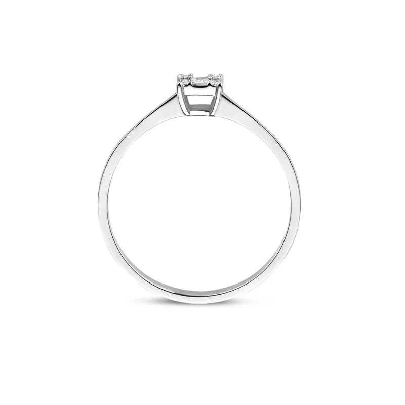 Isabel Bernard De la Paix Maxime bague en or blanc 14 carats avec diamant 0.13 ct IBD330042-54