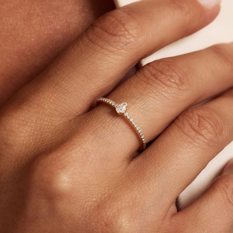 Isabel Bernard De la Paix Bague De la Paix Eloise en or 14 carats avec diamant 0,10 carat IBD330043-48