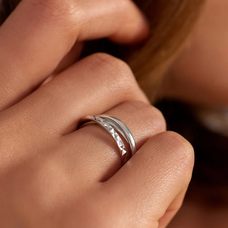 Parte di Me Ponte Vecchio Bague Lucilla en argent sterling 925 avec diamants taille Ponte Vecchio PDM33073-48