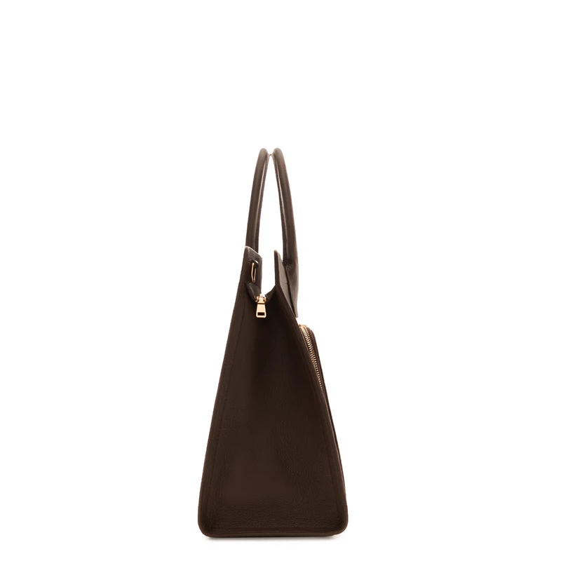 Isabel Bernard Sac à main Nadine en cuir de veau marron avec compartiment pour ordinateur portable IB25087