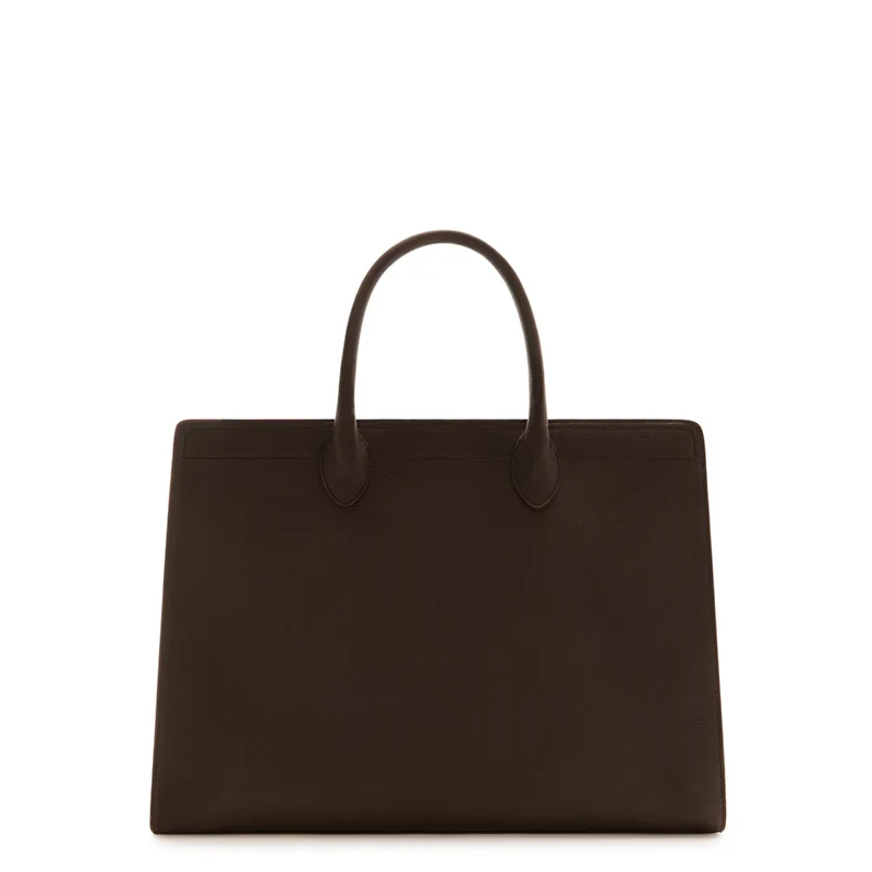 Isabel Bernard Sac à main Nadine en cuir de veau marron avec compartiment pour ordinateur portable IB25087