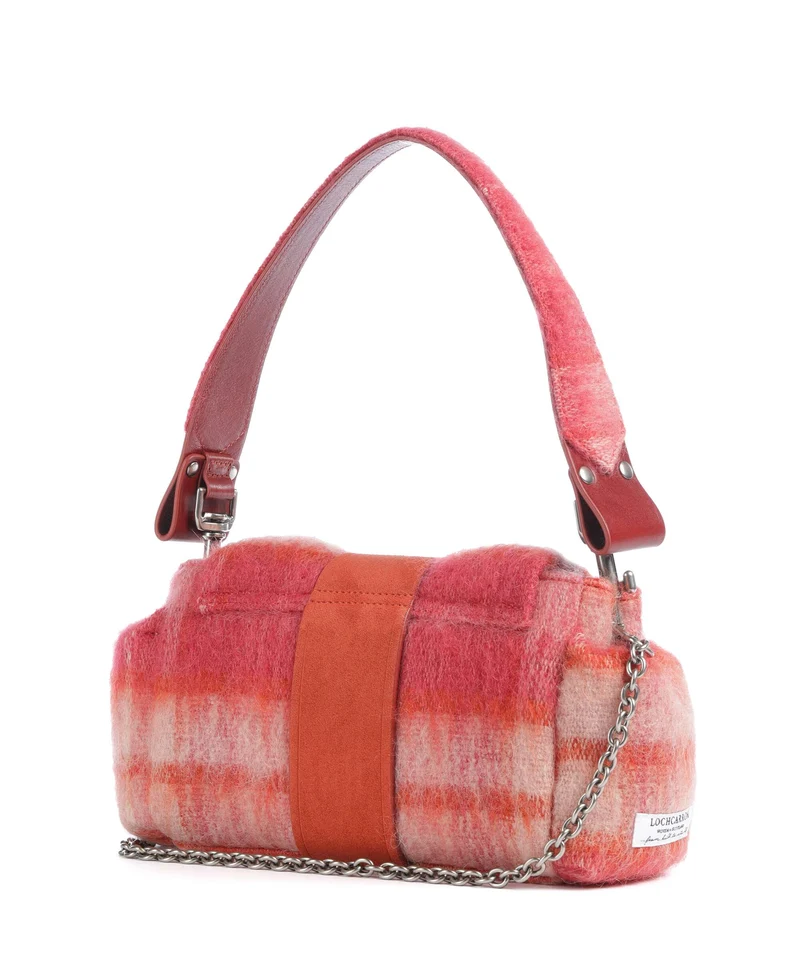 Vivienne Westwood Hazel Treasure Tartan Mohair Sac porté épaule fraser pink