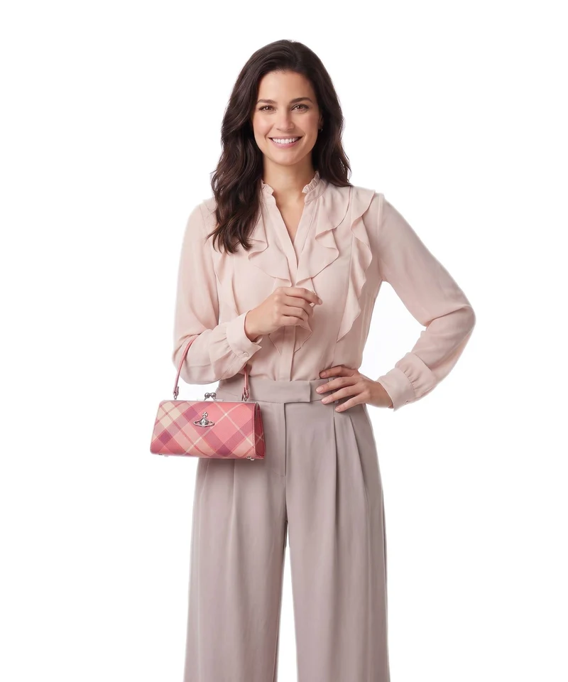 Vivienne Westwood Doll Frame Buccia D'Arancia XL Sac à main fraser pink