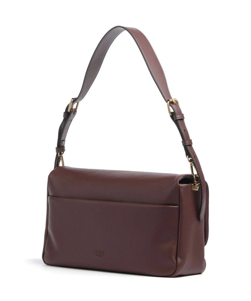 Pinko Click Soft Horizontal Sac porté épaule castano intenso/antique gold