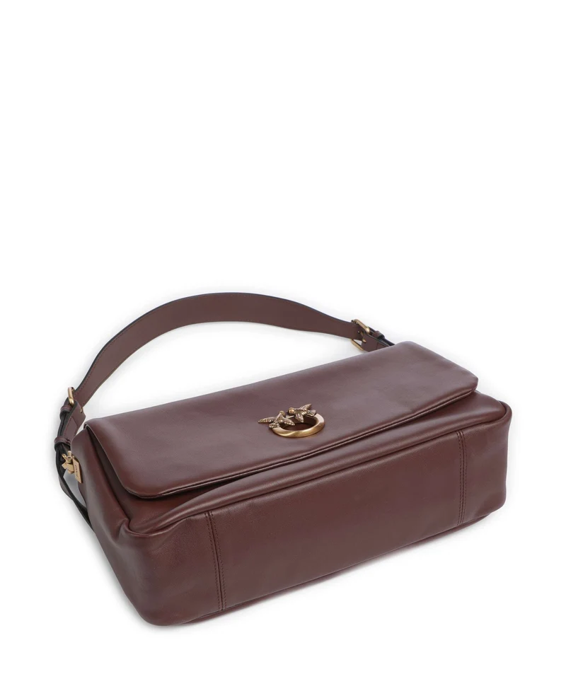 Pinko Click Soft Horizontal Sac porté épaule castano intenso/antique gold