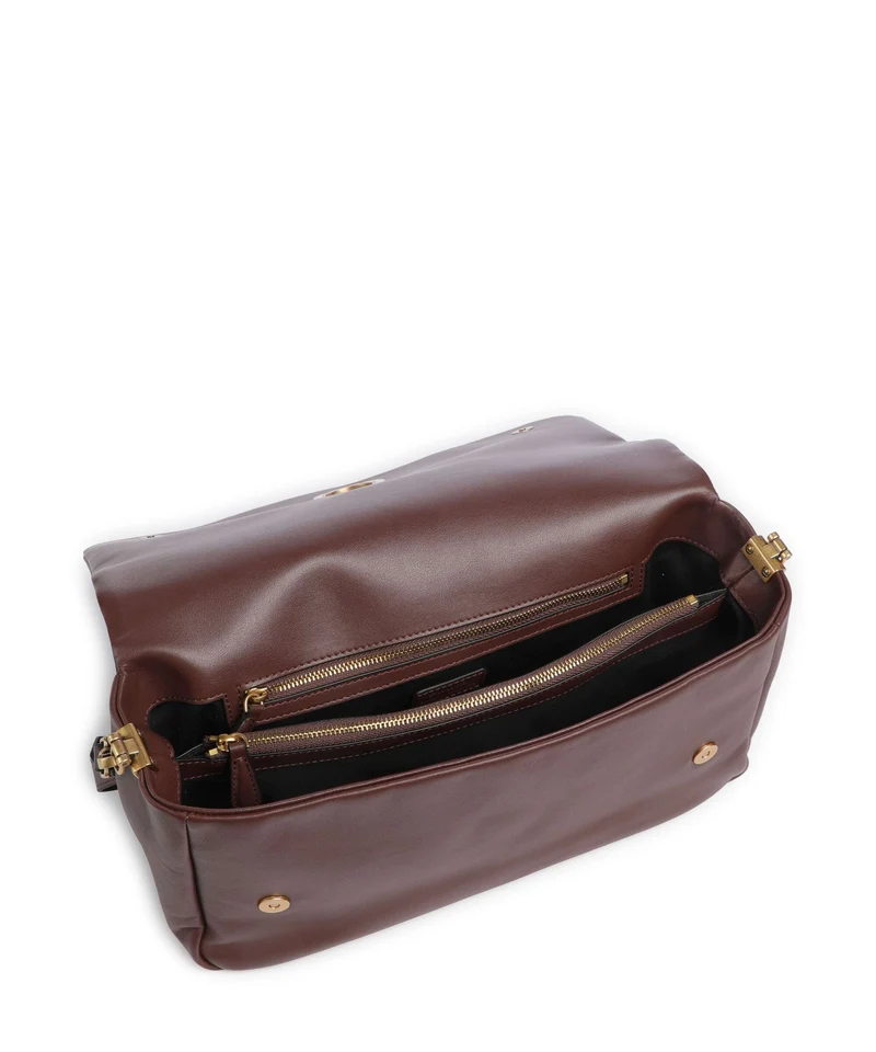 Pinko Click Soft Horizontal Sac porté épaule castano intenso/antique gold