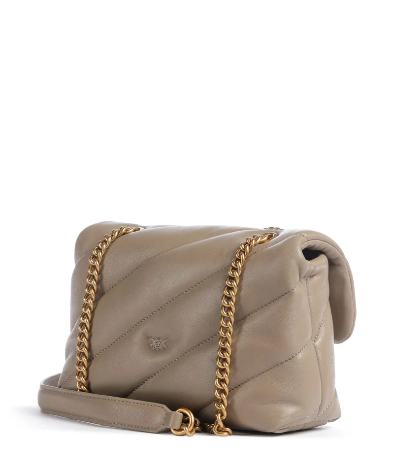 Pinko Love Puff Mini New Buckle Sac porté épaule grigio talpa/antique gold