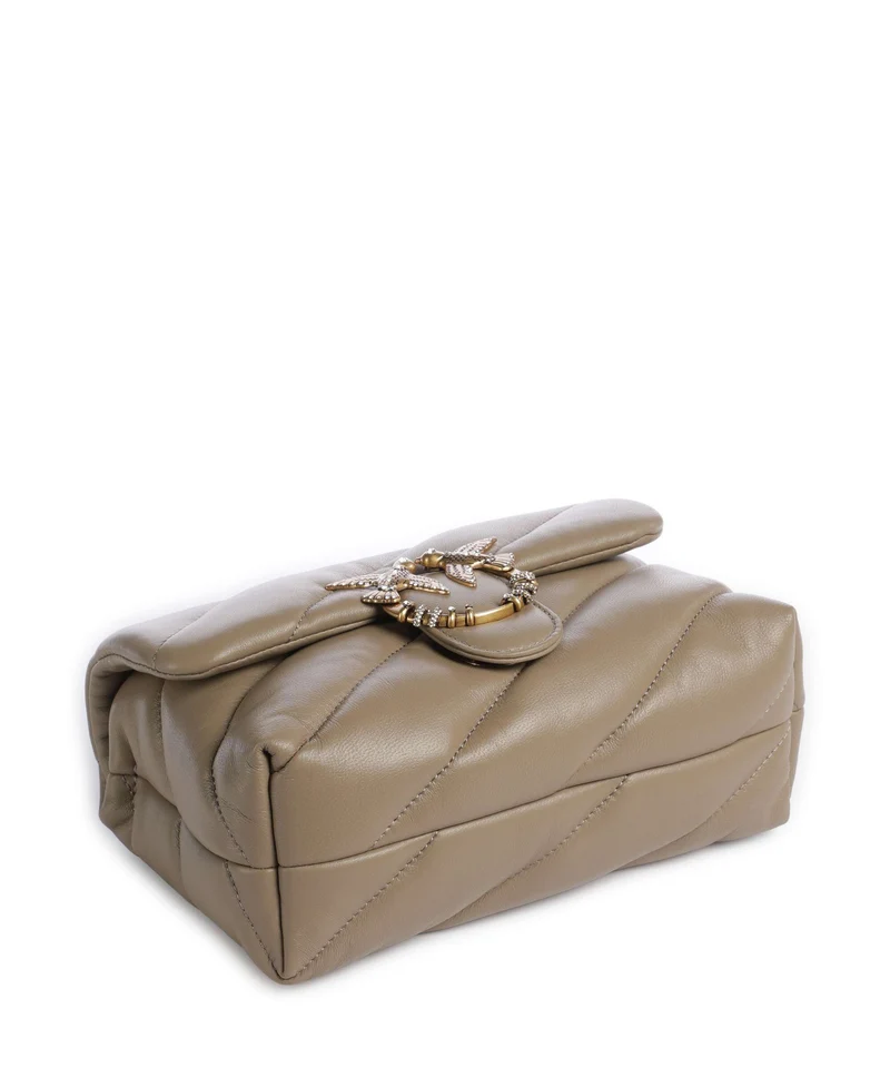 Pinko Love Puff Mini New Buckle Sac porté épaule grigio talpa/antique gold