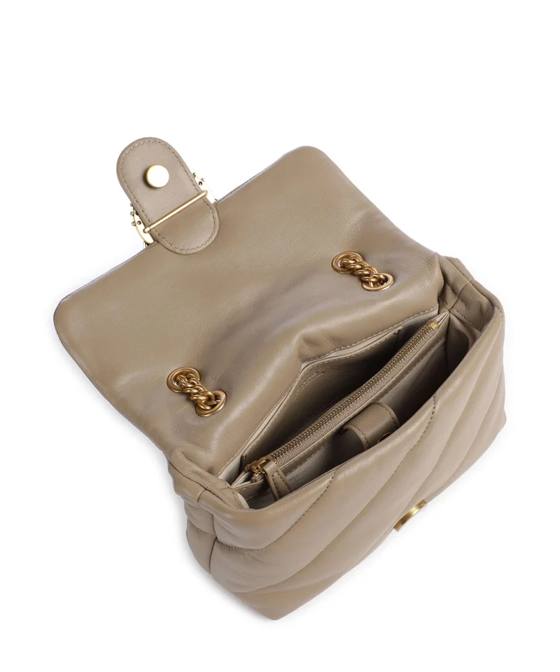 Pinko Love Puff Mini New Buckle Sac porté épaule grigio talpa/antique gold
