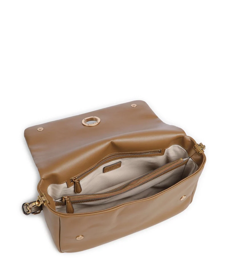 Pinko Click Soft Horizontal Sac porté épaule grigio talpa/antique gold