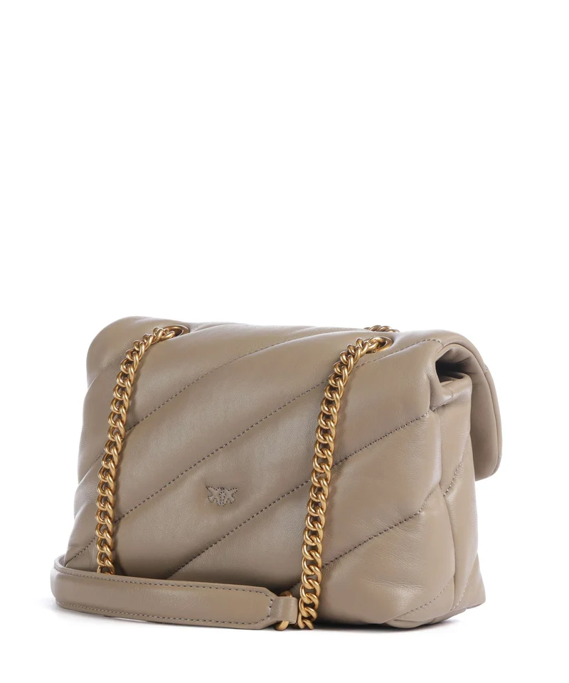 Pinko Love Puff Mini Sac porté épaule grigio talpa/antique gold