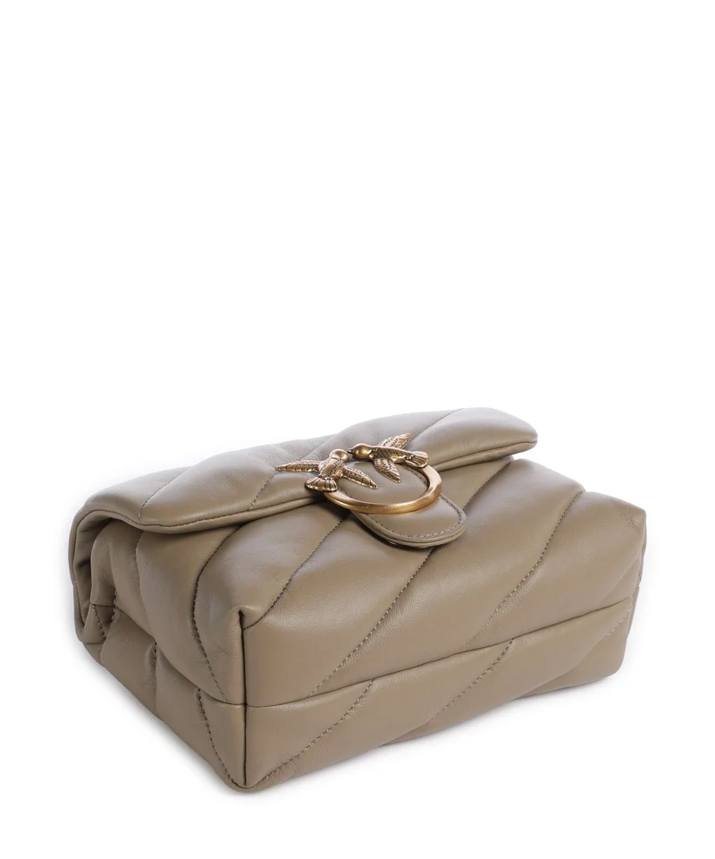 Pinko Love Puff Mini Sac porté épaule grigio talpa/antique gold