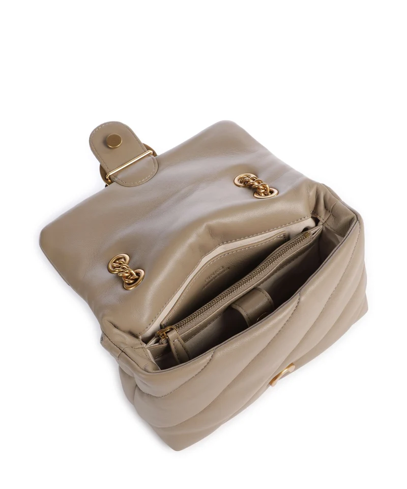 Pinko Love Puff Mini Sac porté épaule grigio talpa/antique gold