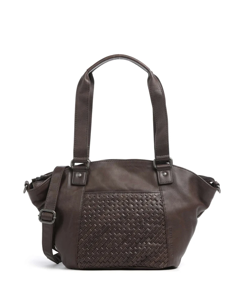 Spikes & Sparrow Woven Patty Cabas dark brown