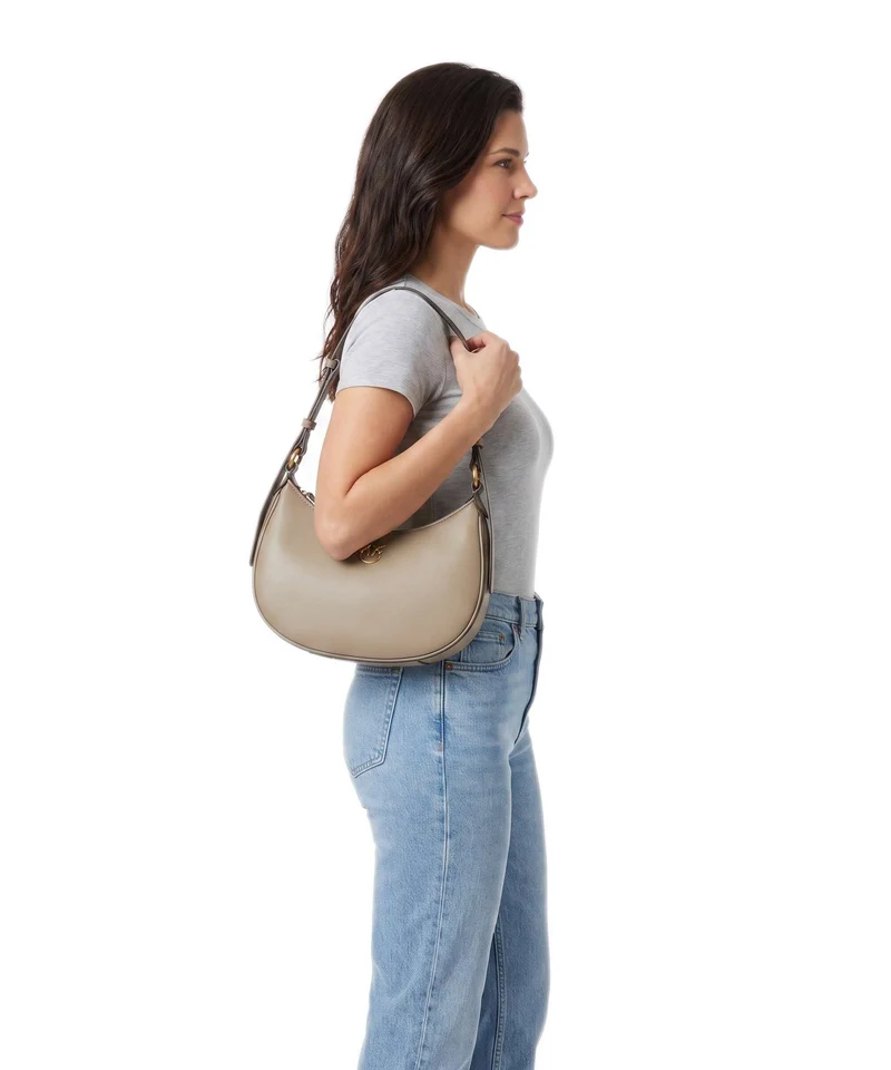Pinko Half Moon Mini Sac porté épaule grigio talpa/antique gold
