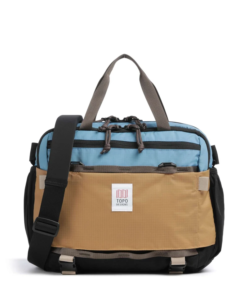 Topo Designs Mountain Sac bandoulière river blue/brown oak