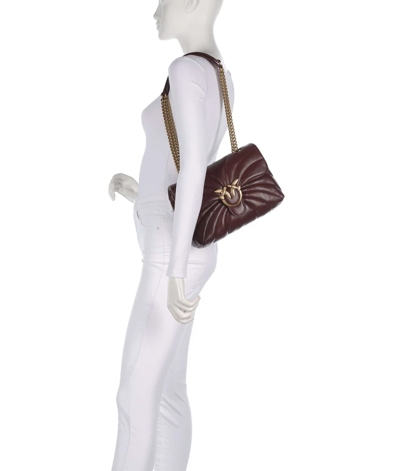 Pinko Love Puff Classic Sac porté épaule burgundy wine/antique gold