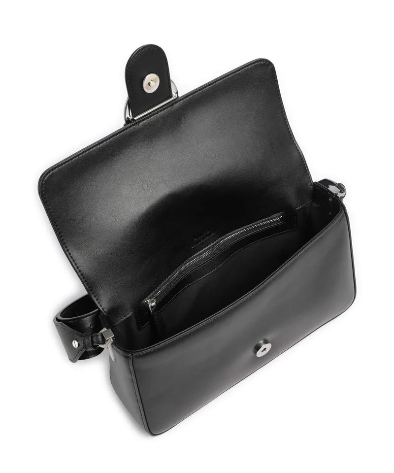 Pinko Love One Classic Slouchy Sac porté épaule nero limousine/matt silver