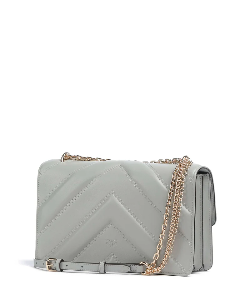 Pinko Love One Classic Sac porté épaule grigio perla/gold mordore
