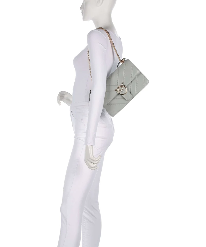 Pinko Love One Classic Sac porté épaule grigio perla/gold mordore