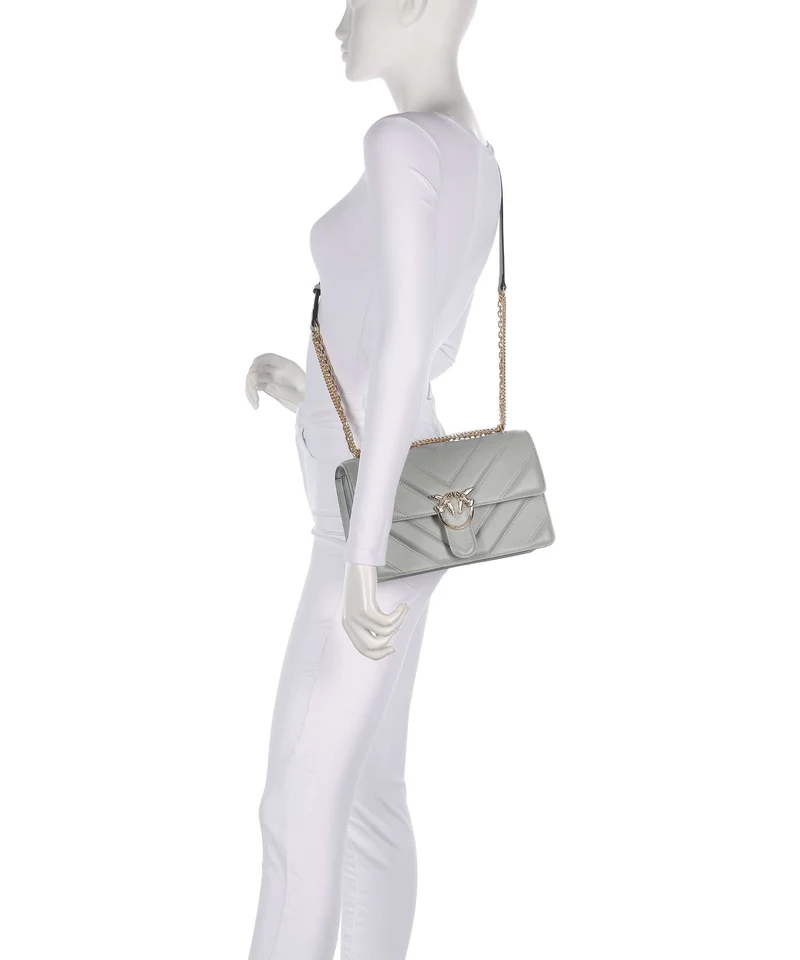 Pinko Love One Classic Sac porté épaule grigio perla/gold mordore