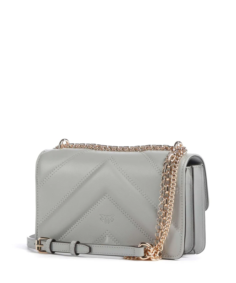 Pinko Love One Mini Sac porté épaule grigio perla/gold mordore