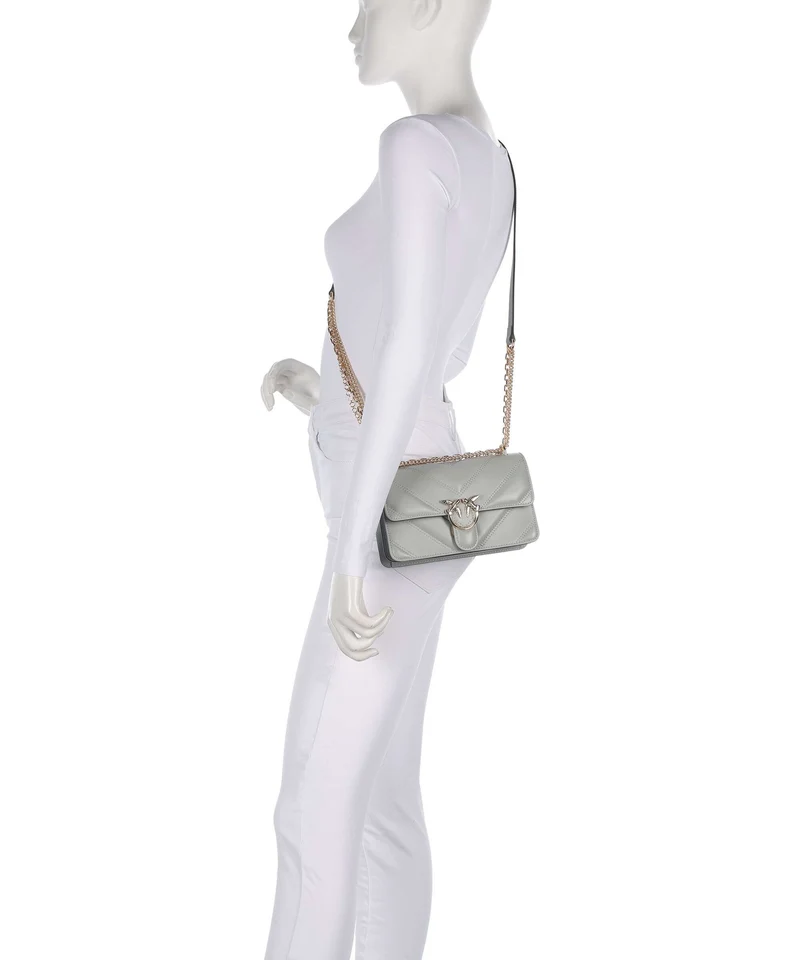 Pinko Love One Mini Sac porté épaule grigio perla/gold mordore