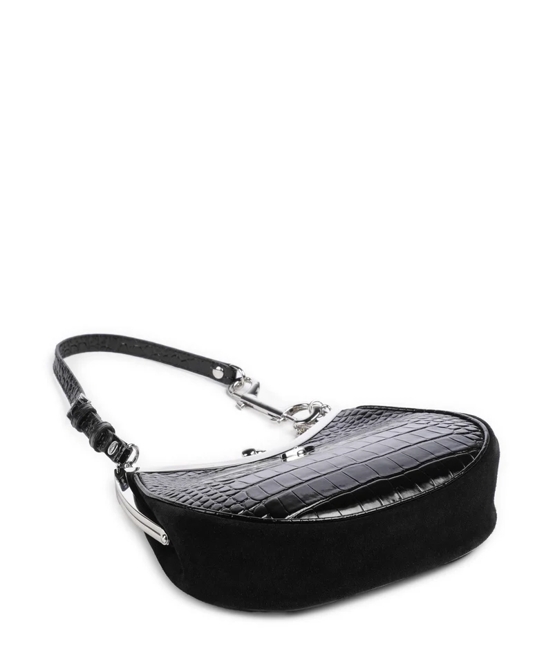 Vivienne Westwood Charm Frame Embossed Croc Sac porté épaule black charms