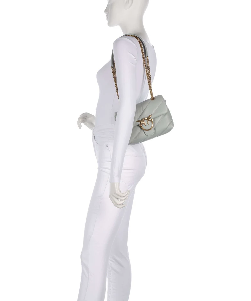 Pinko Love Puff Mini Sac porté épaule grigio perla/antique gold