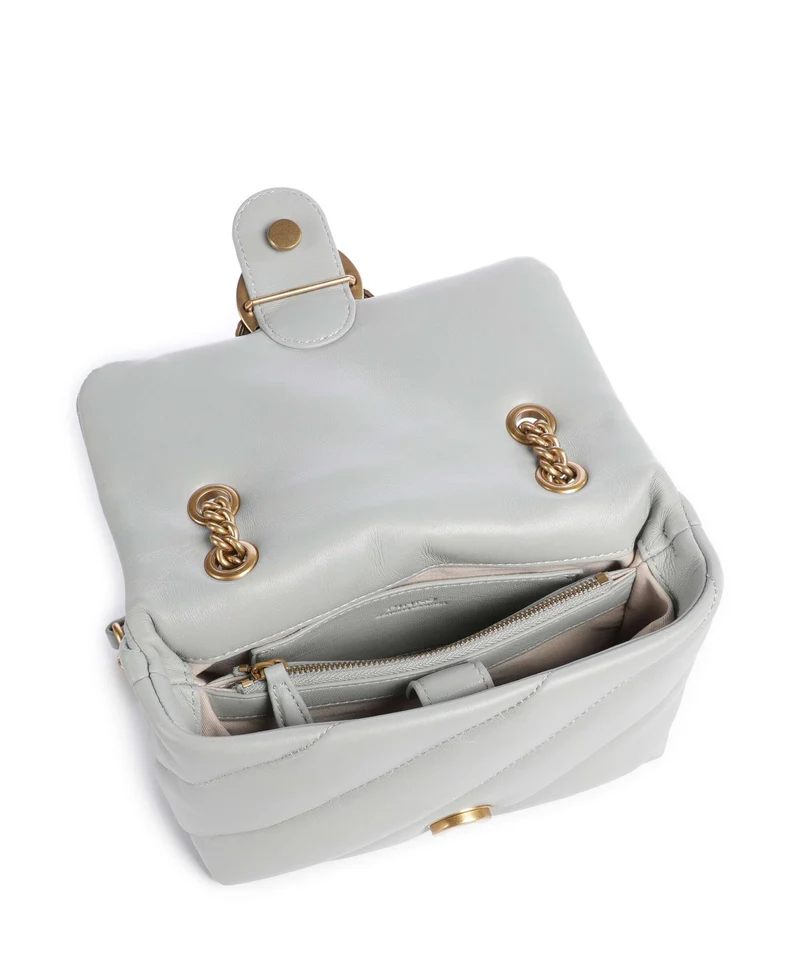Pinko Love Puff Mini Sac porté épaule grigio perla/antique gold