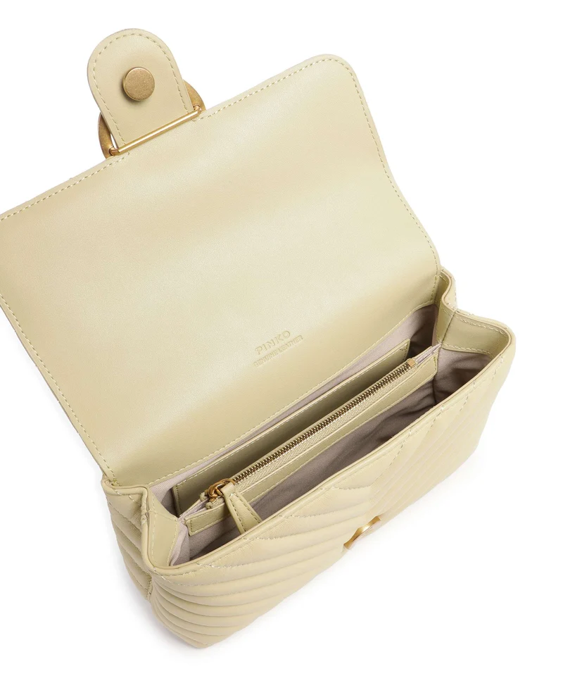 Pinko Love Lady Puff Mini Sac à main giallo vaniglia/antique gold
