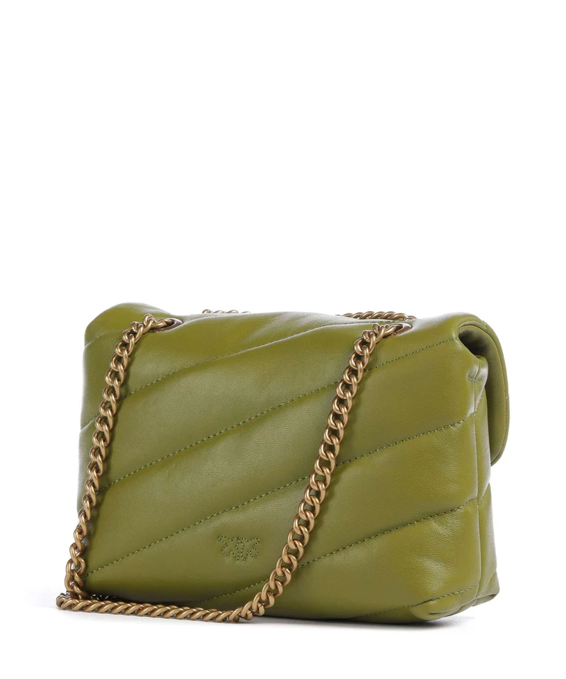 Pinko Love Puff Baby Sac porté épaule verde erba/antique gold
