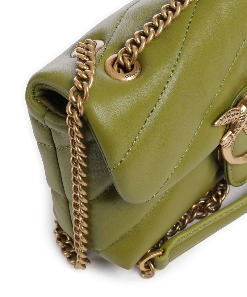 Pinko Love Puff Baby Sac porté épaule verde erba/antique gold