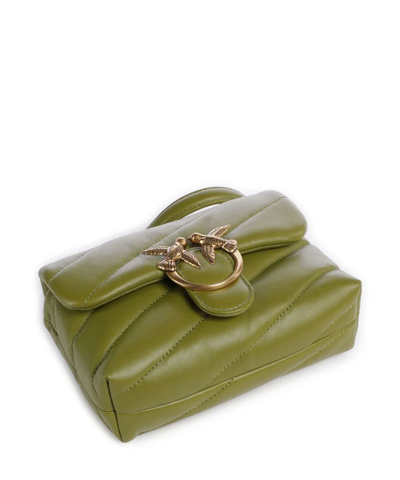 Pinko Love Puff Baby Sac porté épaule verde erba/antique gold