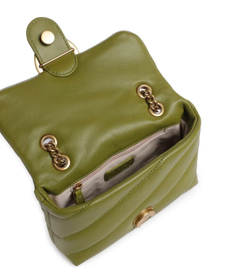 Pinko Love Puff Baby Sac porté épaule verde erba/antique gold