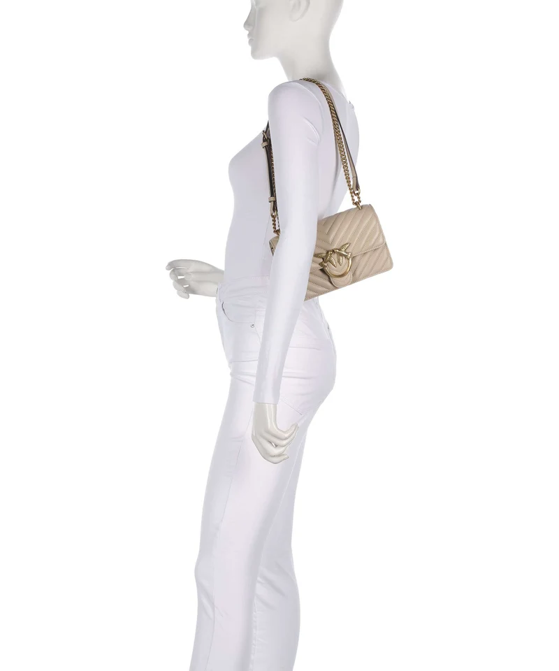 Pinko Love One Mini Sac porté épaule beige/grigio fumo/antique gold