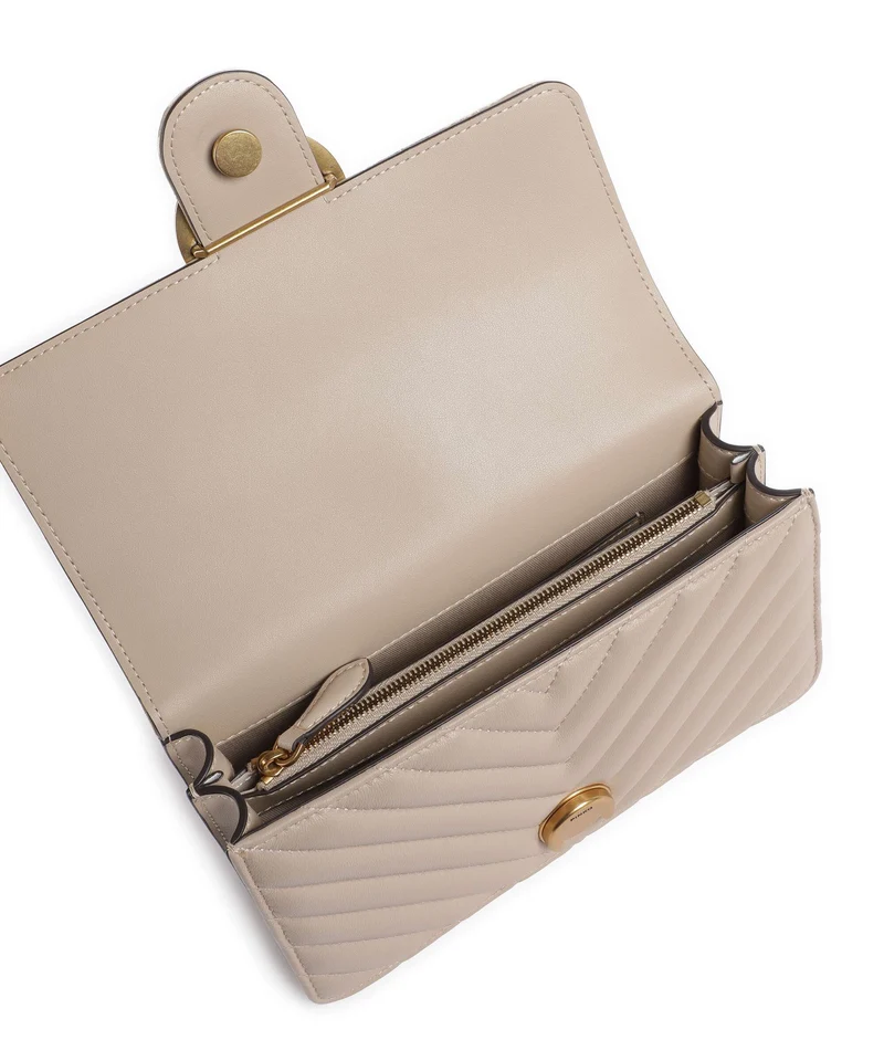 Pinko Love One Mini Sac porté épaule beige/grigio fumo/antique gold